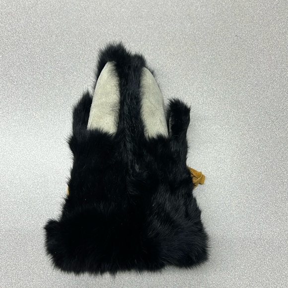 New Black Rabbit Fur Mittens - Picture 10 of 10